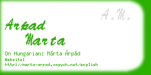 arpad marta business card