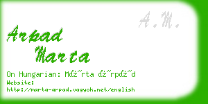 arpad marta business card